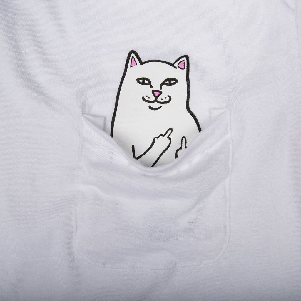 RIPNDIP Lord Nermal Long Sleeve Pocket Tee (Black/White)