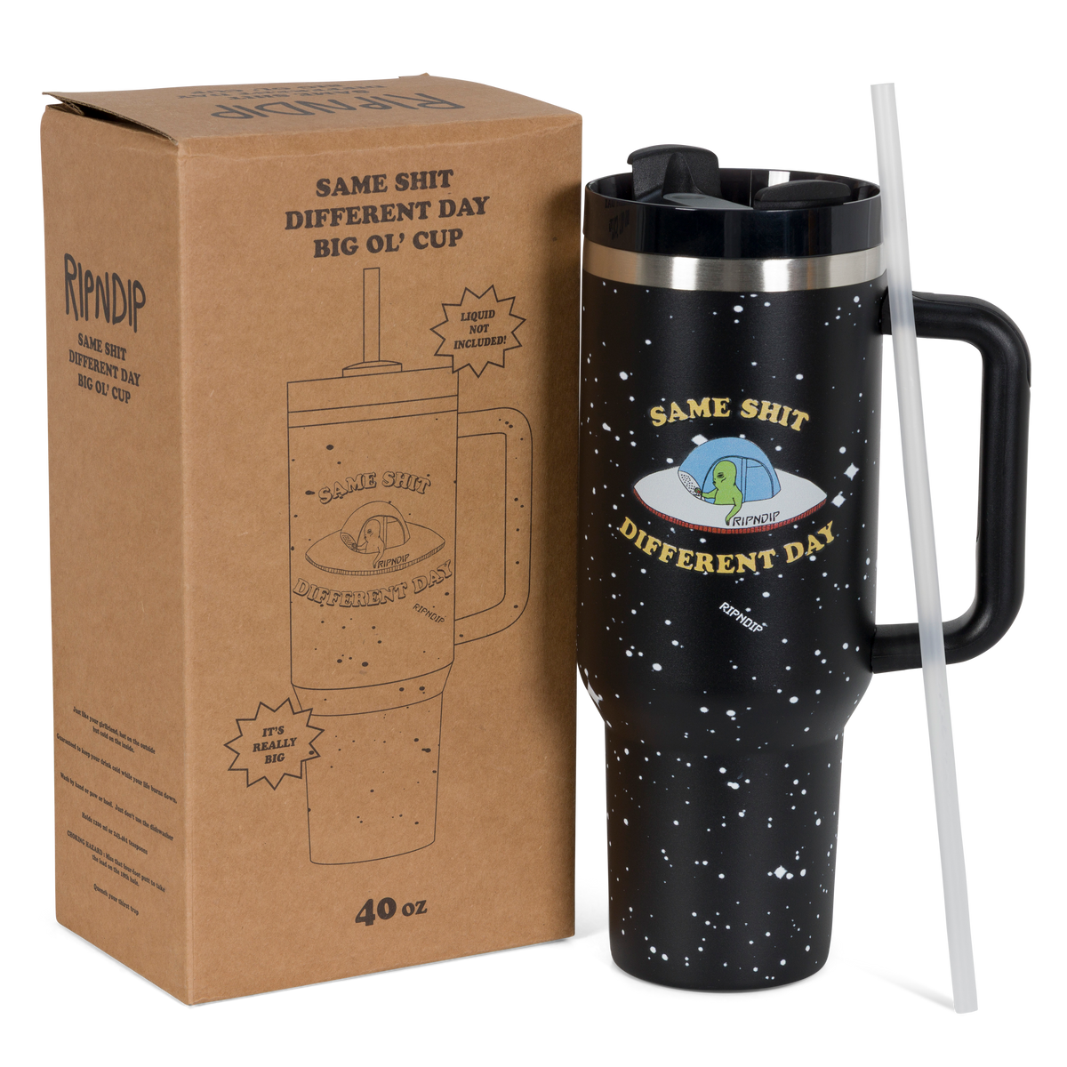 RIPNDIP Same Shit Different Day Big Ol Cup 40oz Tumbler (Black)